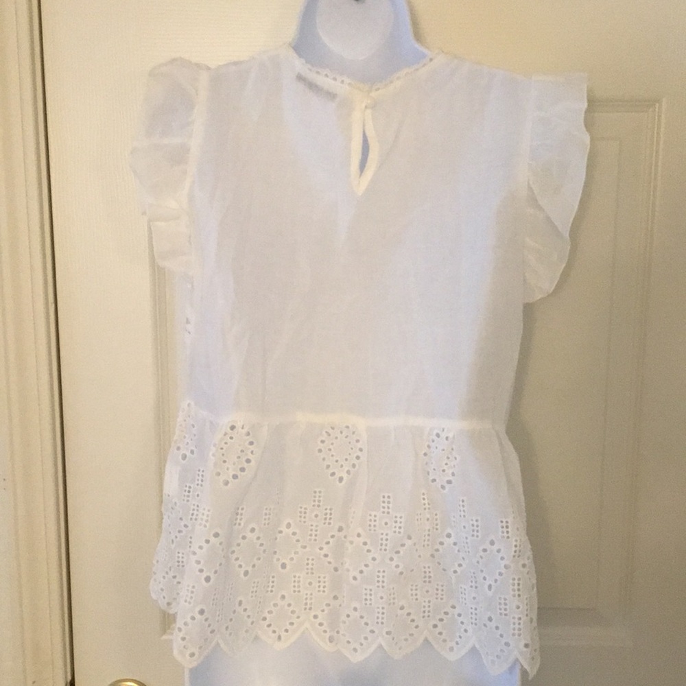 Adorable Flutter Sleeve Eyelet Peplum - image 8